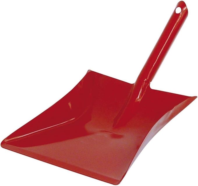 Stofblik metaal rood zwaar model 23x22 cm