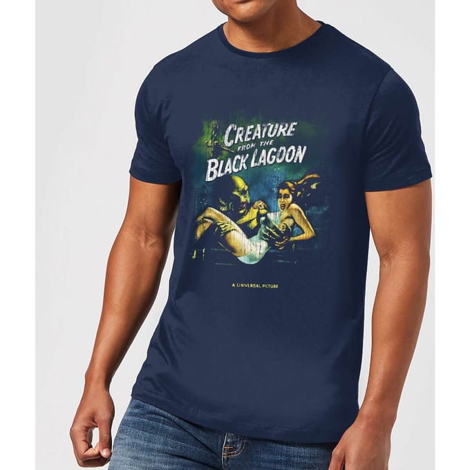 Universal Monsters Creature From The Black Lagoon Vintage Poster T-shirt - Navy - M