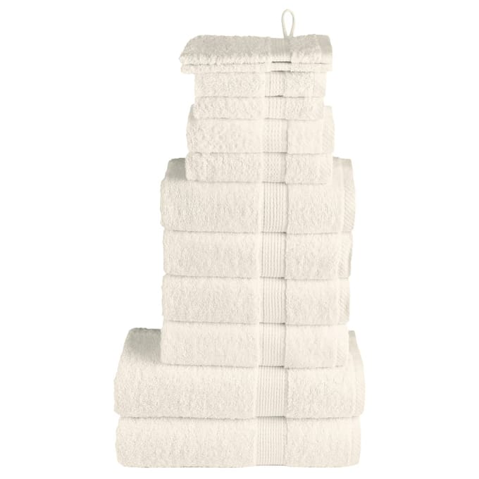 vidaXL - 12-delige - Handdoekenset - SOLUND - 600 - g/m² - crèmekleurig