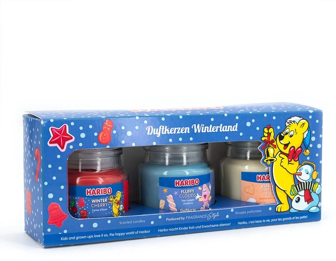 Haribo geurkaarsen - set van 3 - winterland