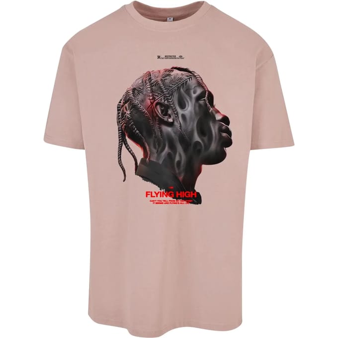 Mister Tee - Flying High Oversize Heren T-shirt - S - Roze