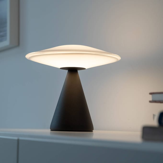 Paul Neuhaus LED tafellamp Elipsa, wit/zwart, dimbaar
