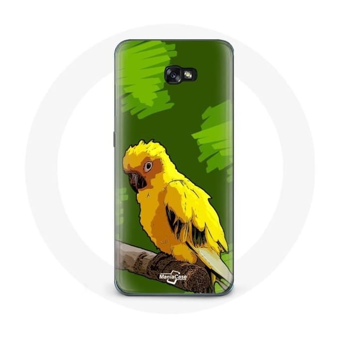 Case voor Samsung Galaxy A3 2017 Gele Parkiet Vogels Groene Achtergrond