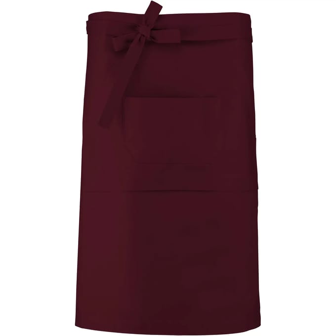 Kariban Katoenen lang schort K887 - Wine - One size
