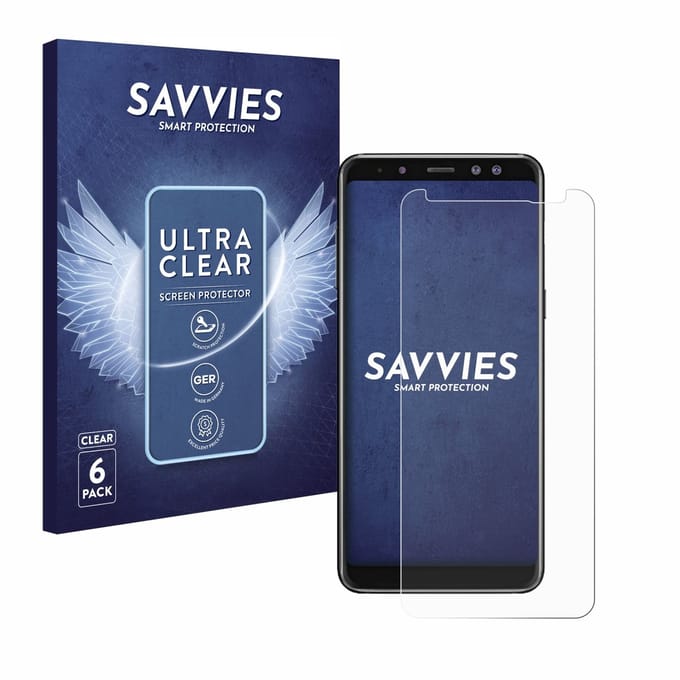Savvies - Screenprotector voor Samsung Galaxy A8 2018 - Folie Beschermfolie transparant 6 Stuks