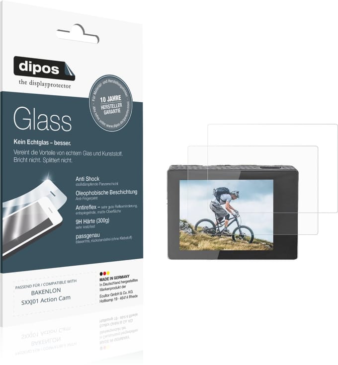 dipos – 2x Matte Pantserfolie geschikt voor BAKENLON SXXJ01 Action Cam | 9H Screenprotector