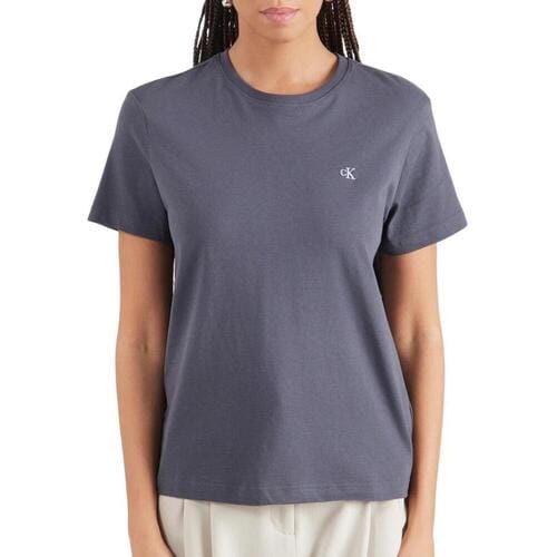 Calvin Klein Short Sleeve Monogram Crew Tee Ebony Größe: S | Hemden Outlet | Damen | Schwarz