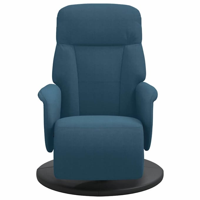 vidaXL - Fauteuil - met - voetensteun - verstelbaar - fluweel - blauw