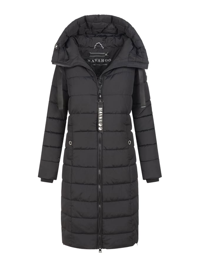 Navahoo Mondmädchen dames wintermantel met capuchon en fleecevoering