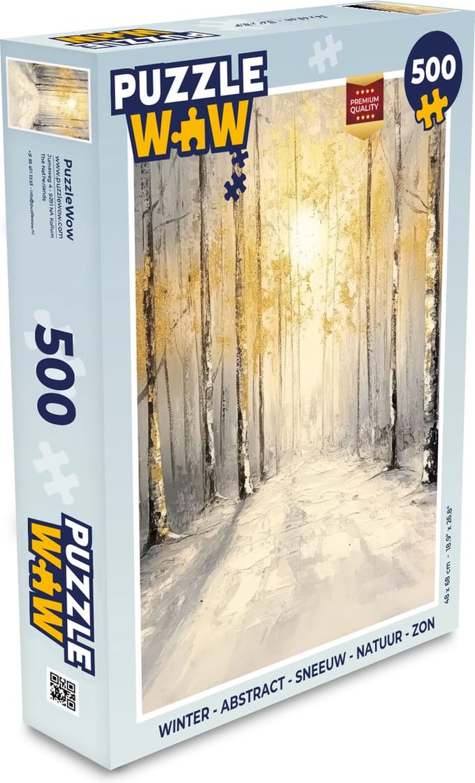 Puzzel Winter - Abstract - Sneeuw - Natuur - Zon - Legpuzzel - Puzzel 500 stukjes
