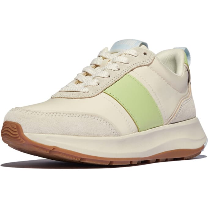 FitFlop F-Mode Flow Sneaker - Nylon & Suede Mix GROEN - Maat 37