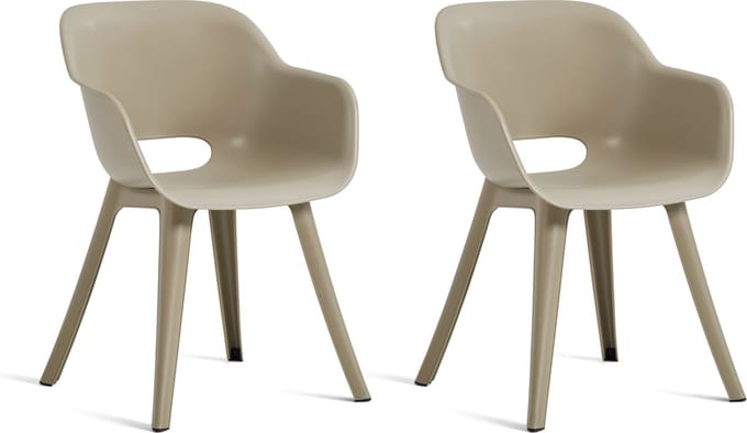 Keter Akola Tuinstoelen - 2 stuks - 56,5x55x80cm - Salie Groen