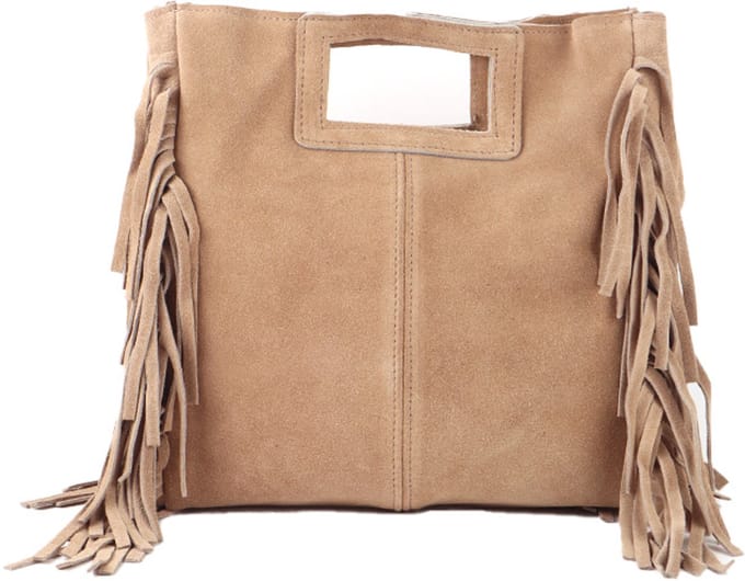 Giuliano lederen schodertas Odette - Suede - Made in Italy - Beige