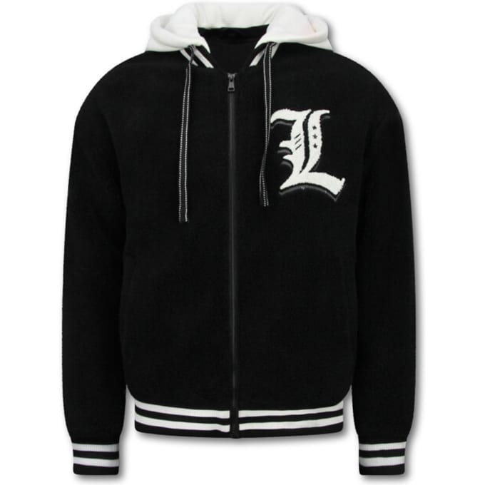 Oversized Baseball Jacket - Teddy Jas Heren met Capuchon - Tussenjas Heren - 537 - Zwart