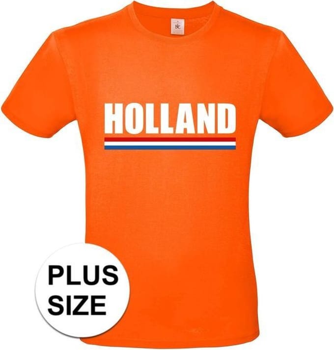 Oranje Holland supporter grote maten shirt heren 4XL