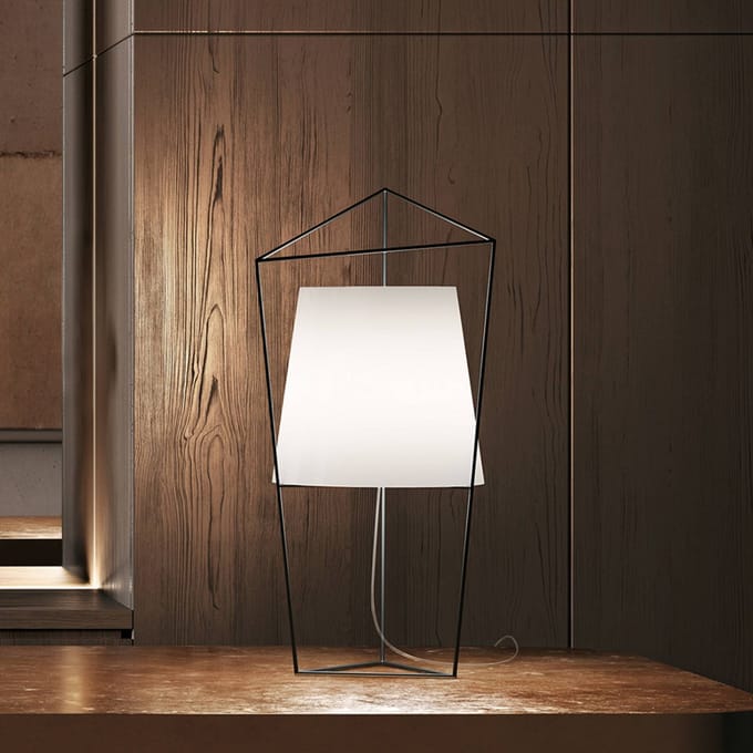 kdln tafellamp Tatu, messingkleurig, hoogte 69 cm, glas