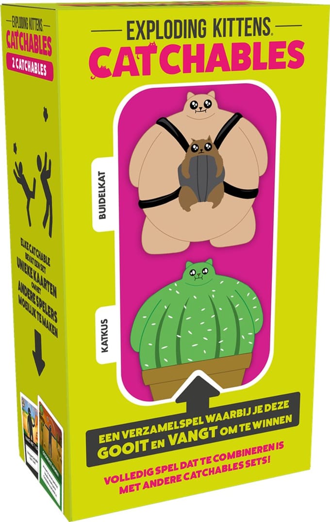 Catchables - Exploding Kittens - Uitbreiding Katkus & Buidelkat - Familiespel - Partygame