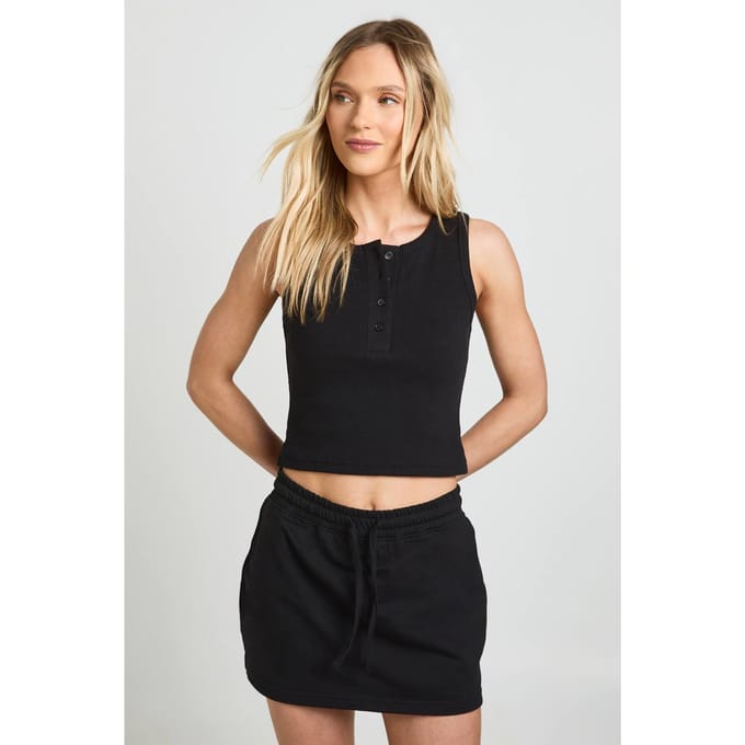 boohoo Dames Petite Skort Met Verstelbare Taille | Black | Maat: 6