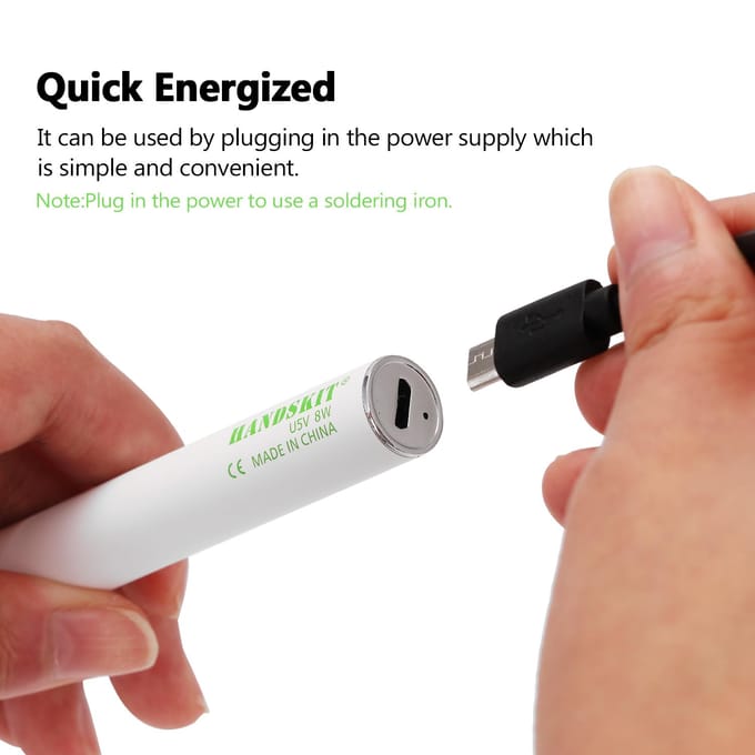 HANDSKIT USB-oplaadbare soldeerbout 5V 8W instelbare temperatuur elektrische soldeerboutset met veelkleurig
