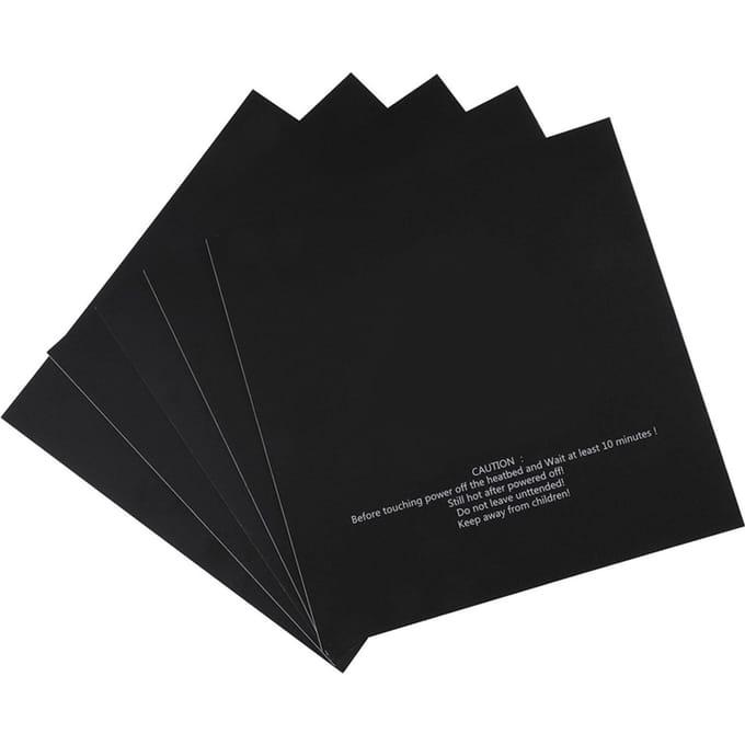 5 stuks 220x220mm 3D Printer Onderdeel Verwarmd Bed Plaat Print Stickers black