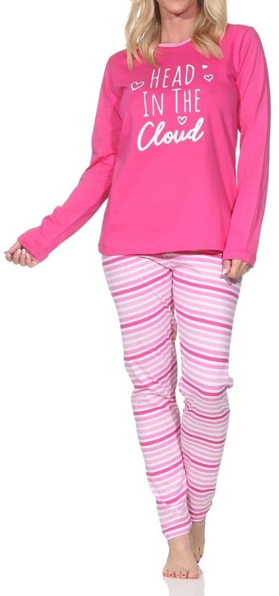 Normann dames lange pyjama in elegante strepenlook
