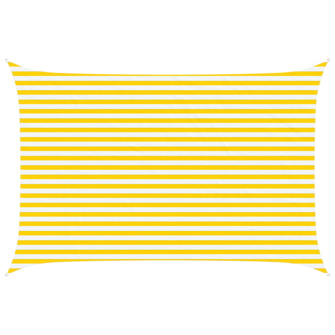 vidaXL - Zonneschaduw - Geel - en - Wit - 4,5 - × - 3 - m - 100% - Polyester - Oxford