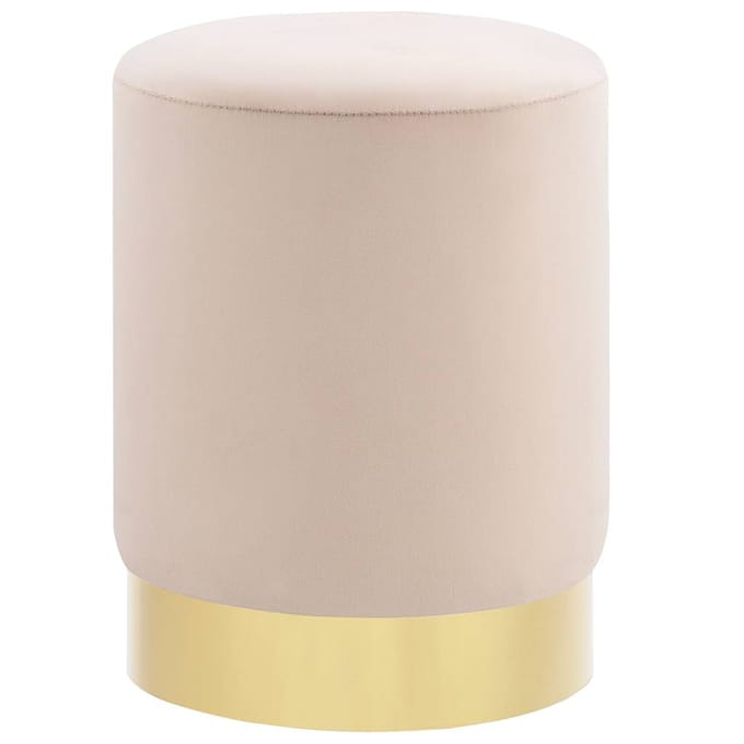 vidaXL - Kruk - fluweel - 28 - x - 36 - cm - abrikoos- - en - goudkleurig