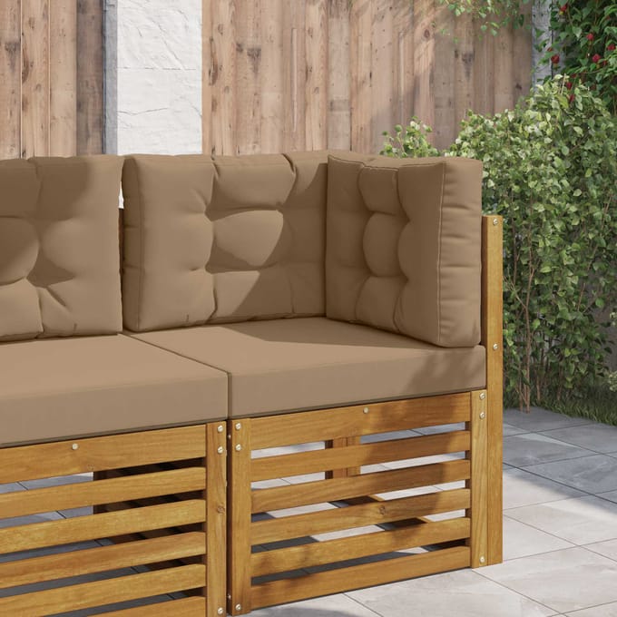 vidaXL - Buitenbankkussen - Polyester - Taupe - 60 - x - 60 - cm
