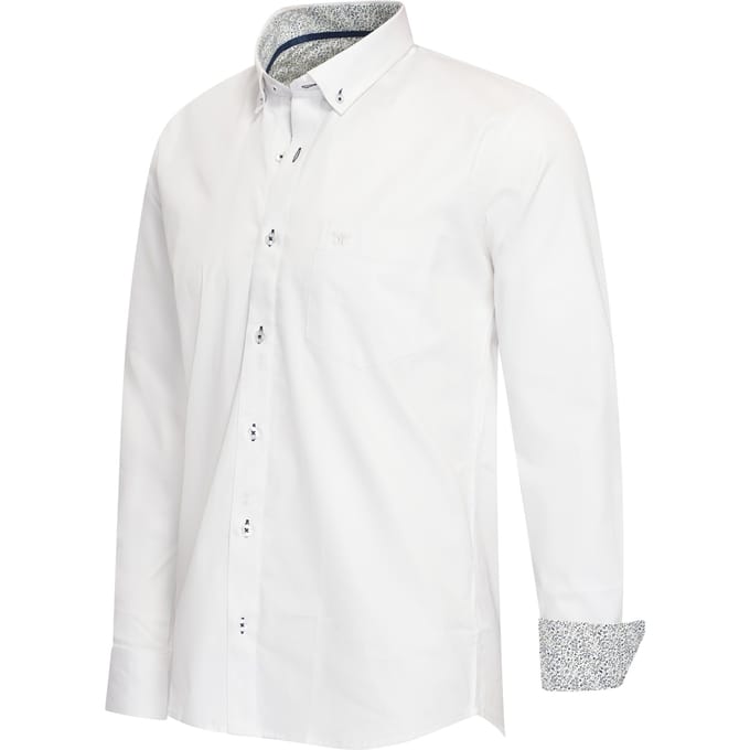 Cappuccino Italia - Heren Overhemden Ancona Stretch - Wit - Maat M