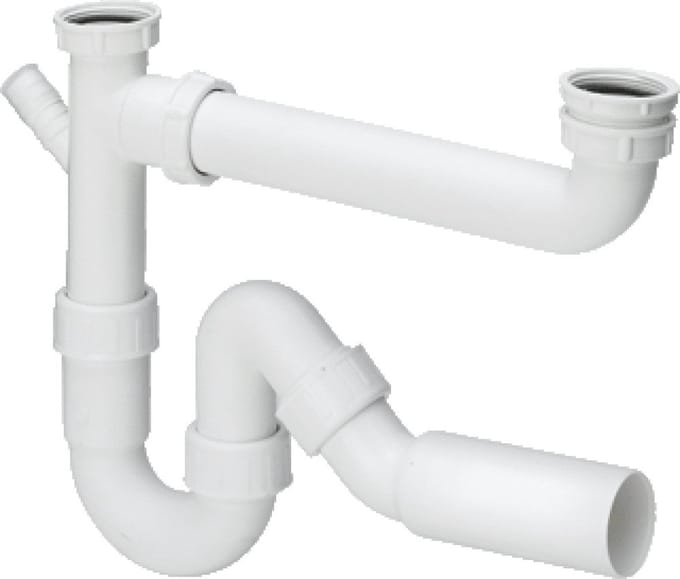 Viega Gootsteenafvoeren Dubbele sifon 1. 1/2 inchinch Polypropyleen Wit