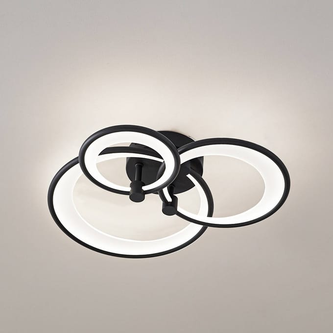 Lindby LED plafondlamp Sorma, zwart, CCT, dimbaar
