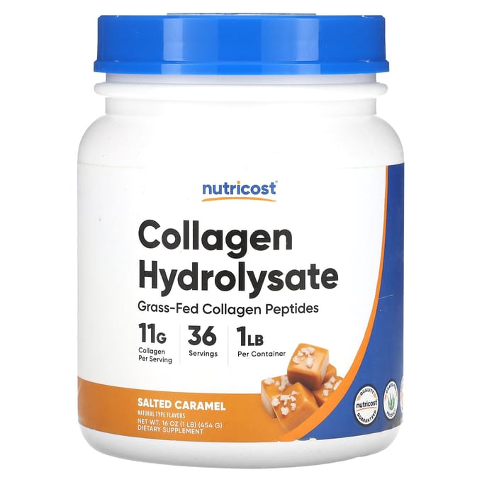 Nutricost, Hydrolysat de Collagène, Caramel Salé, 16 oz (454 g)