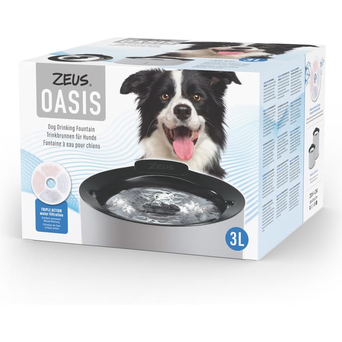 Zeus Oasis Drinkfontein, grijs 3 l Hond