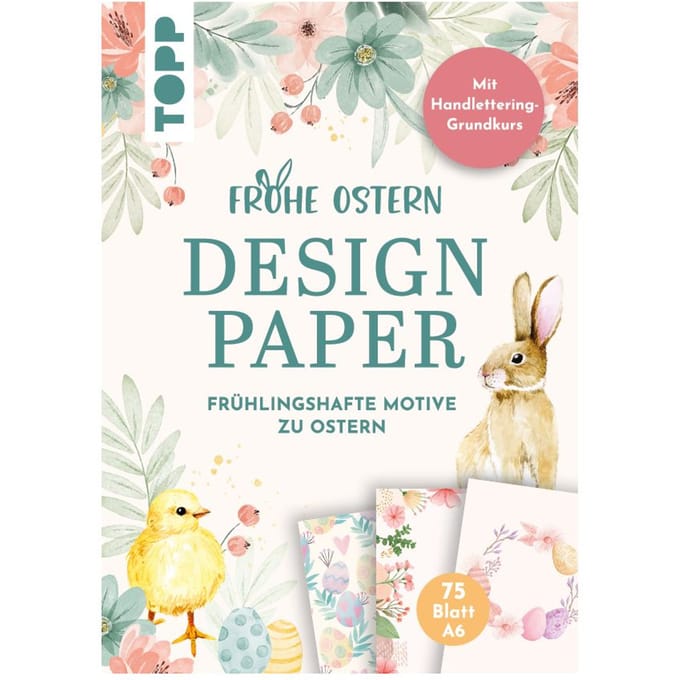 Handlettering Design Paper Block "Frohe Ostern"