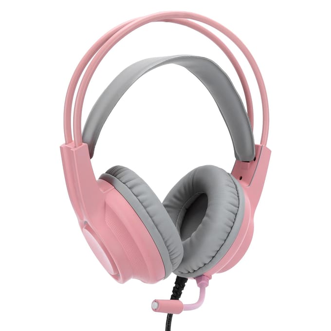 Bekabelde microfoon hoofdtelefoon gaming headset hoofdtelefoon desktop benodigdheden 7.1 enkele USB H200(Roze ) roze