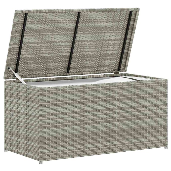 vidaXL - Tuinbox - 100x50x50 - cm - poly - rattan - grijs