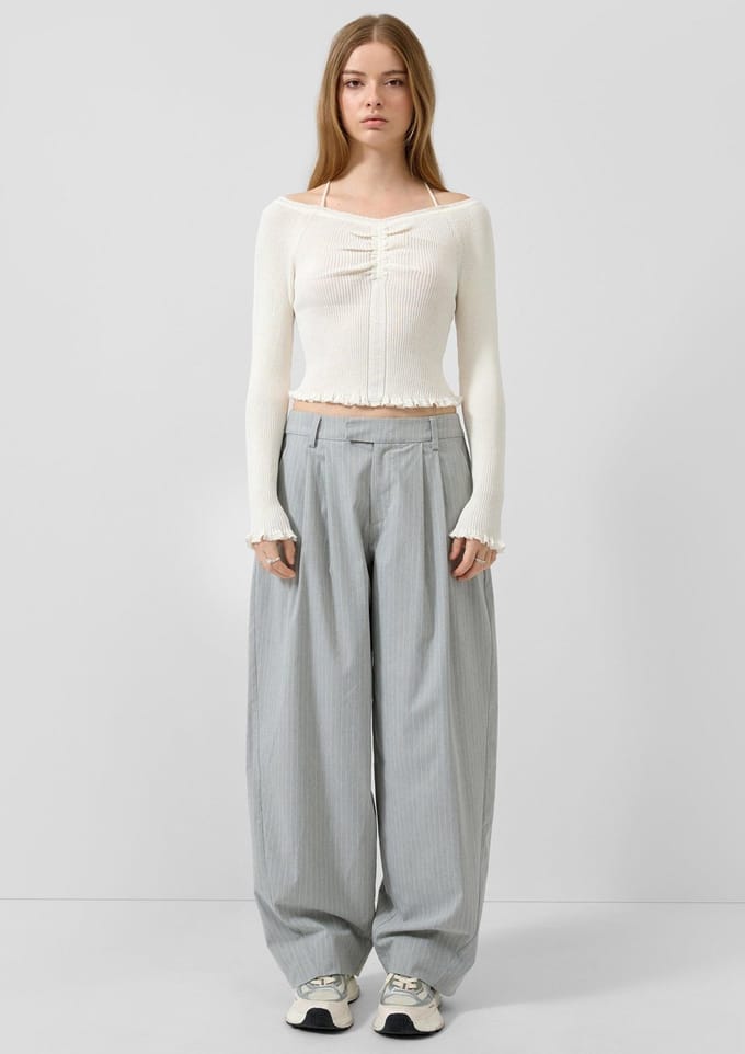 Dames Tennis Streep Barrel Pantalon met Tapsebenen QS