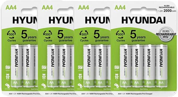 Hyundai Batteries - Oplaadbare AA batterijen - 2000mAh - 16 stuks