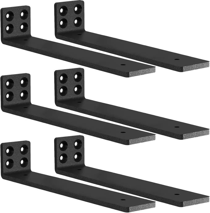 Zwarte Plankdrager 30 cm - Roestvrij Staal, Industriële Planksteun en Plankhouder