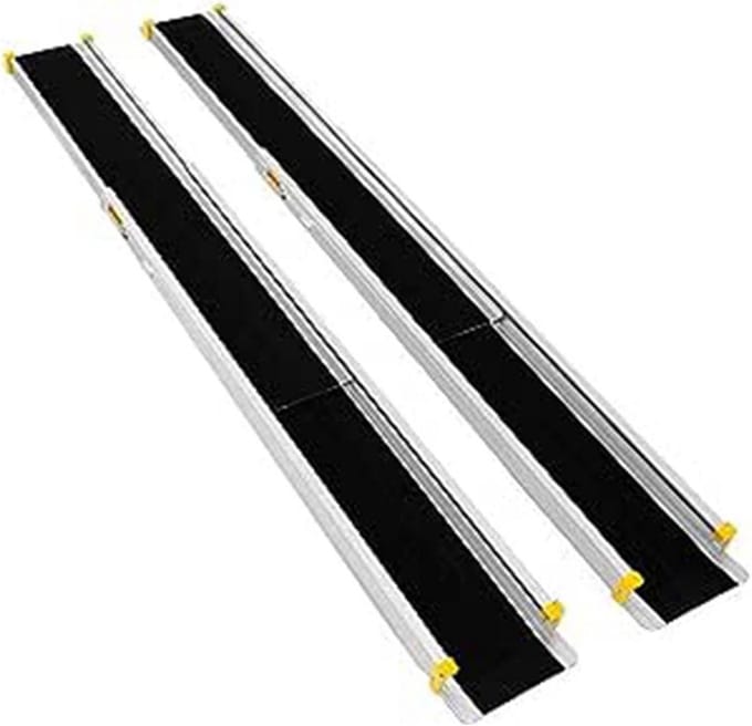 2 x Telescopische Oprijplaten met Antislip - Laadhelling van Aluminium, 100 cm