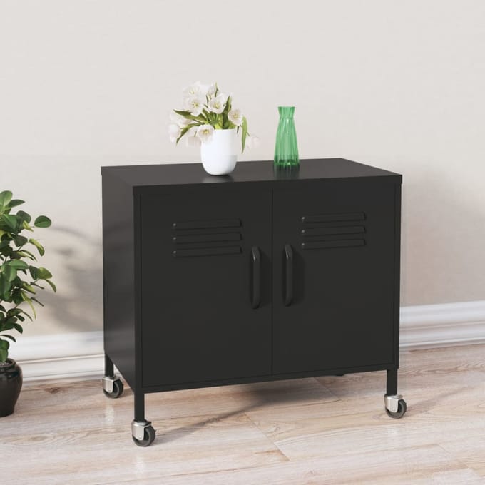 vidaXL - Opbergkast - 60x35x56 - cm - staal - zwart