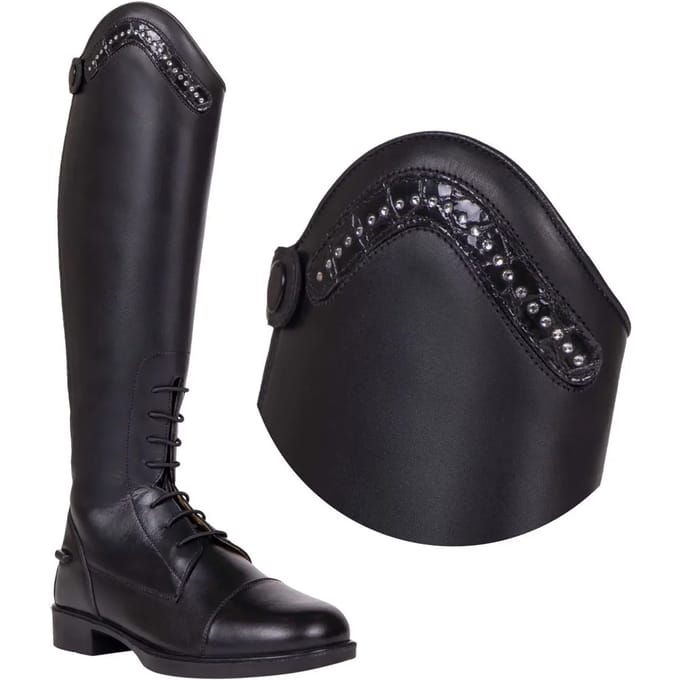 Paardrijlaarzen accessoires voor dames QHP Jaimy Croco Shine