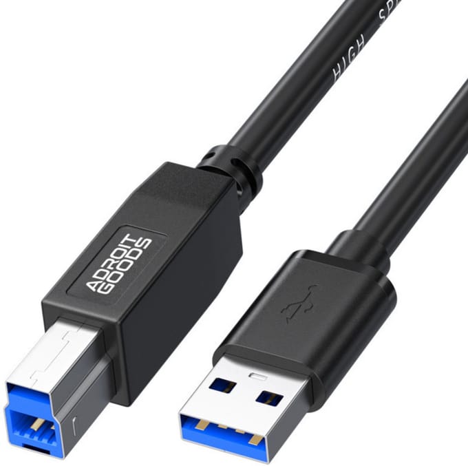 AdroitGoods USB 3.0 Printerkabel 2m – USB-A naar USB-B – 5Gbps – Zwart