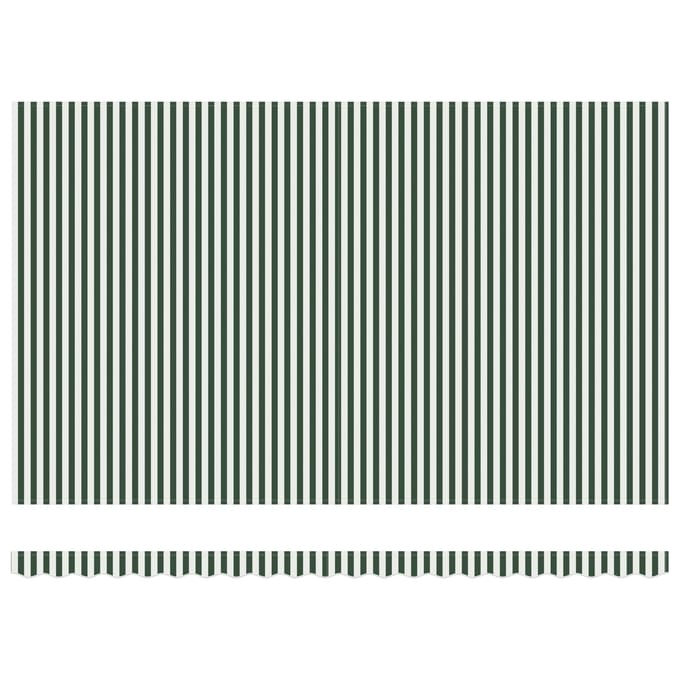 vidaXL - Uitschuifbare - luifel - Groen - en - Wit - 500 - x - 300 - x - 165 - cm