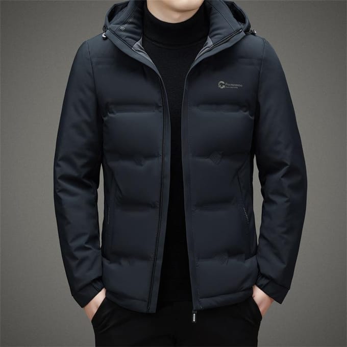 Doudoune Homme Hiver Épaissie Résistante au Froid à Capuche Courte Doudoune Vêtements Homme d'Âge Moyen 4XL black