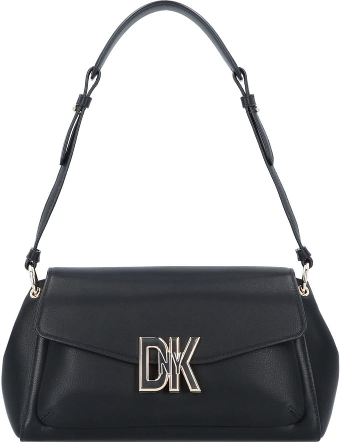DKNY Downtown Schoudertas Leer 28 cm - Dames - blk-gold