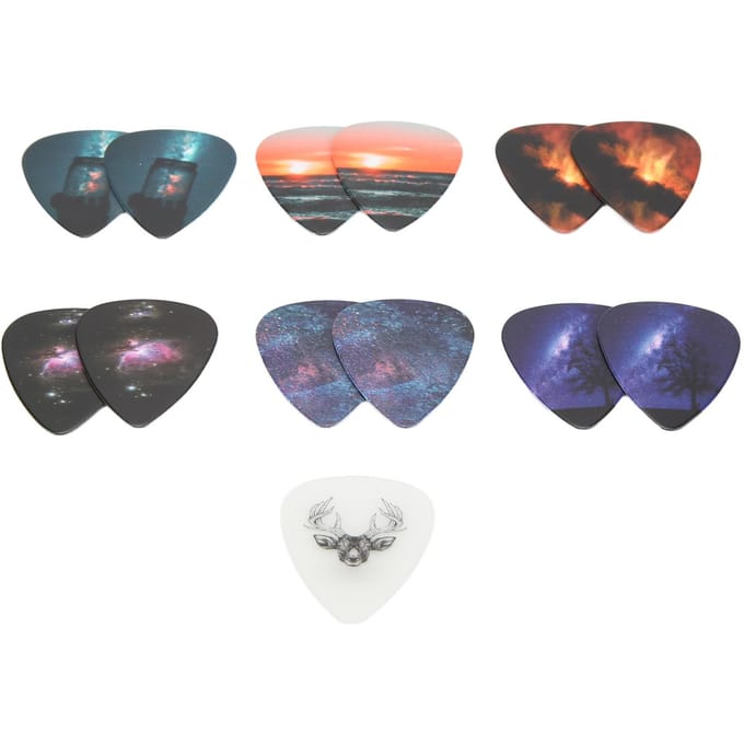 13 Pièces Médiators de Guitare Moyens en Celluloïd avec Boîte Accessoires d'Instrument Starrysky gray