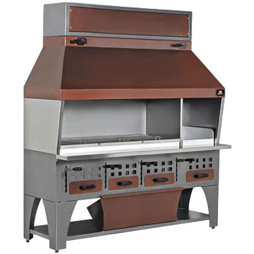 GGM Gastro Wand-Holzkohlegrill - 2,15 m Zilver / Koper