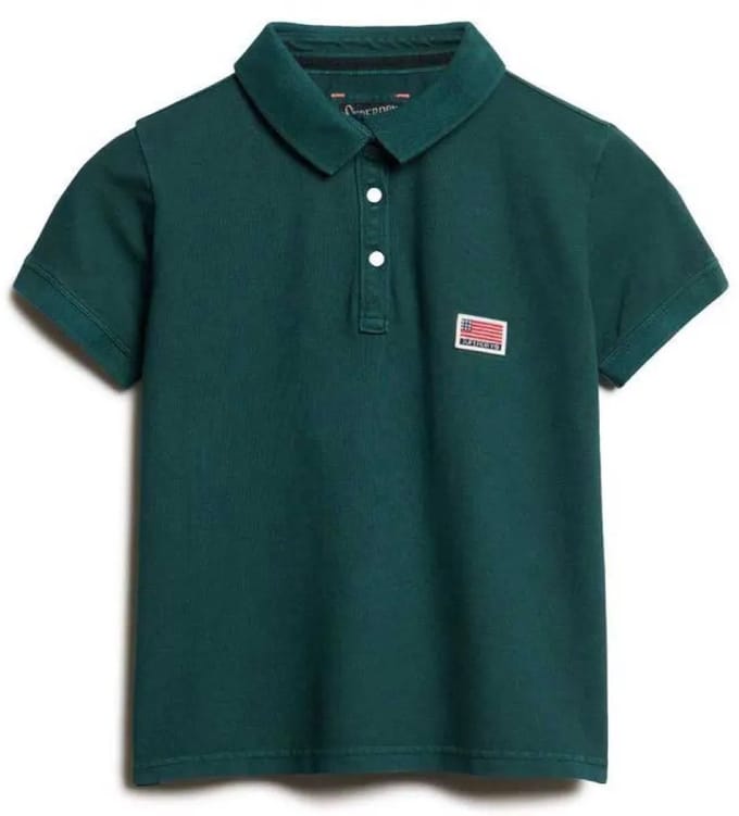 Superdry Ath Essential Graphic Korte Mouw Poloshirt Groen 2XS Vrouw