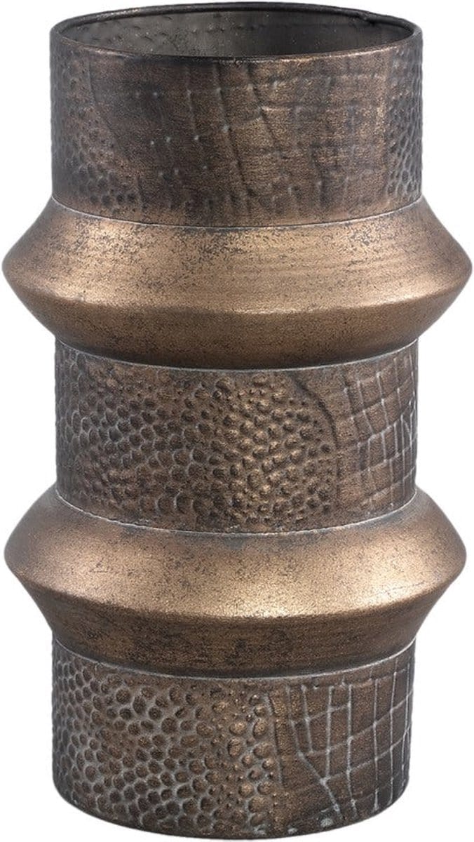 PTMD Danzic Bloempotten - 18 x 18 x 29 cm - Ijzer - Goud
